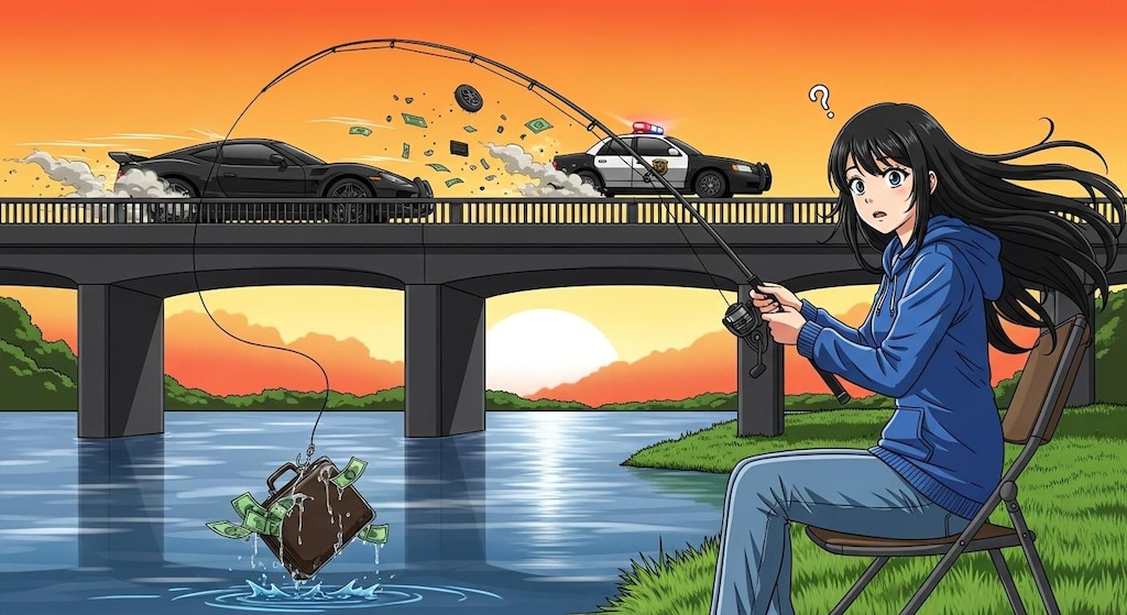 カーチェイスシーンで釣り