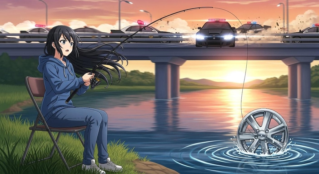 カーチェイスシーンで釣り