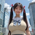 ミニスカ制服秋コーデの爆乳J系ちゃん 2枚目
