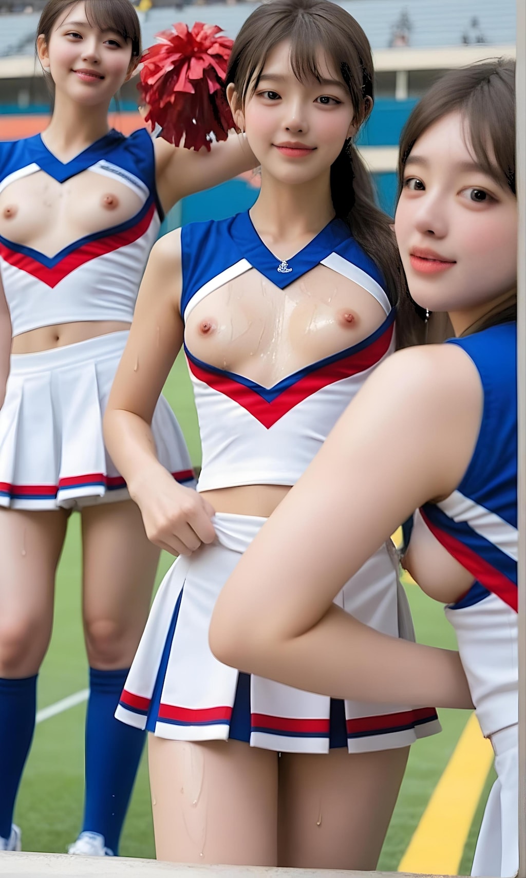 69、異常な猛暑続き～今年からチアガールの衣装は、熱中症対策で露出を増やしました。