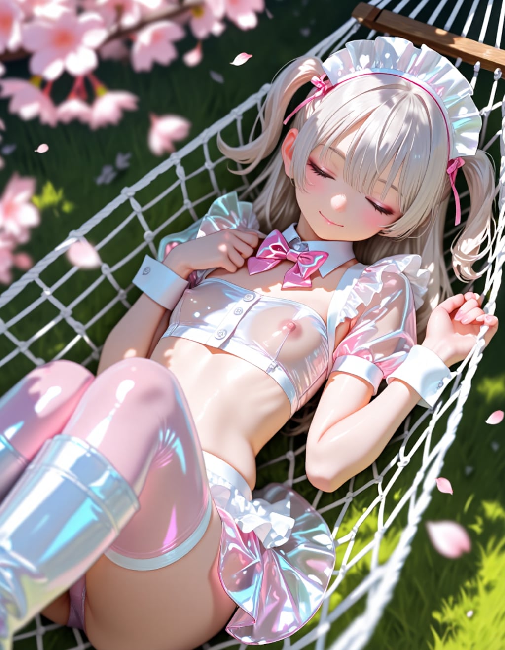 ハンモックで寝るメイドさん2