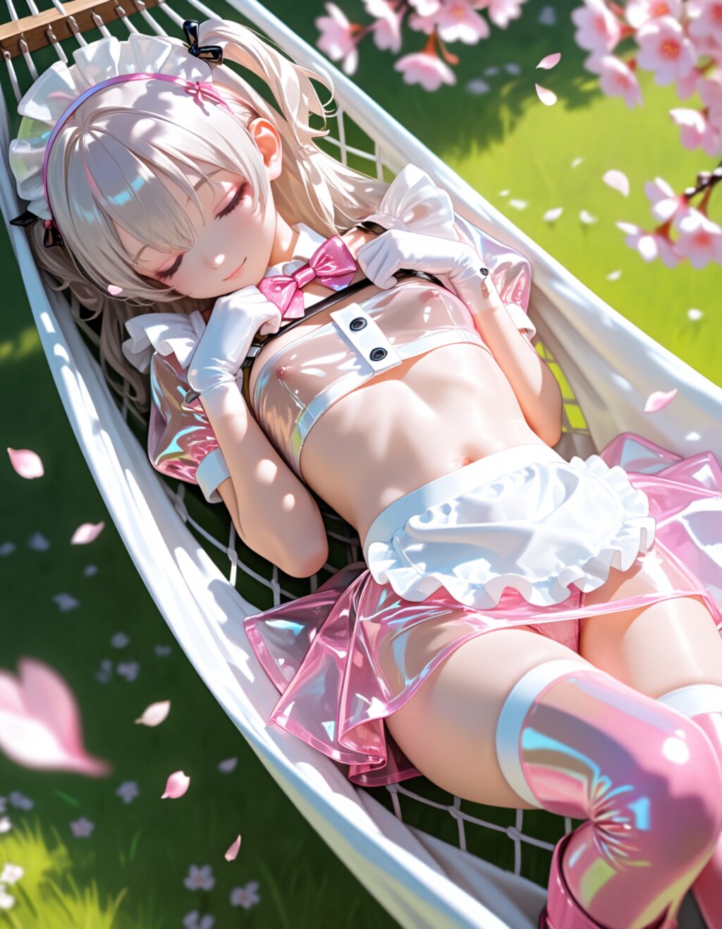 ハンモックで寝るメイドさん2