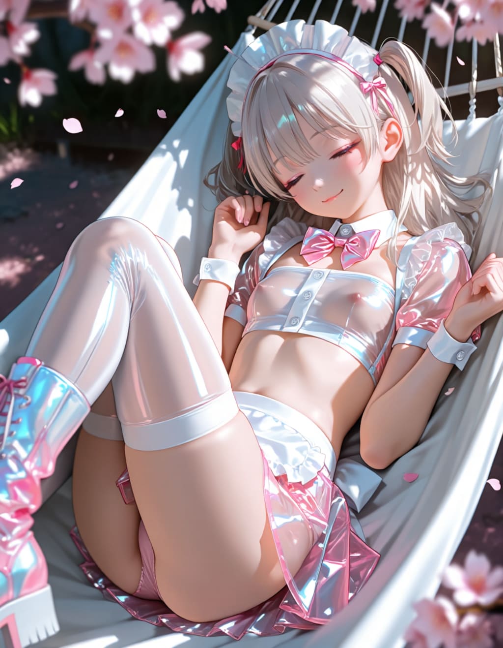 ハンモックで寝るメイドさん2