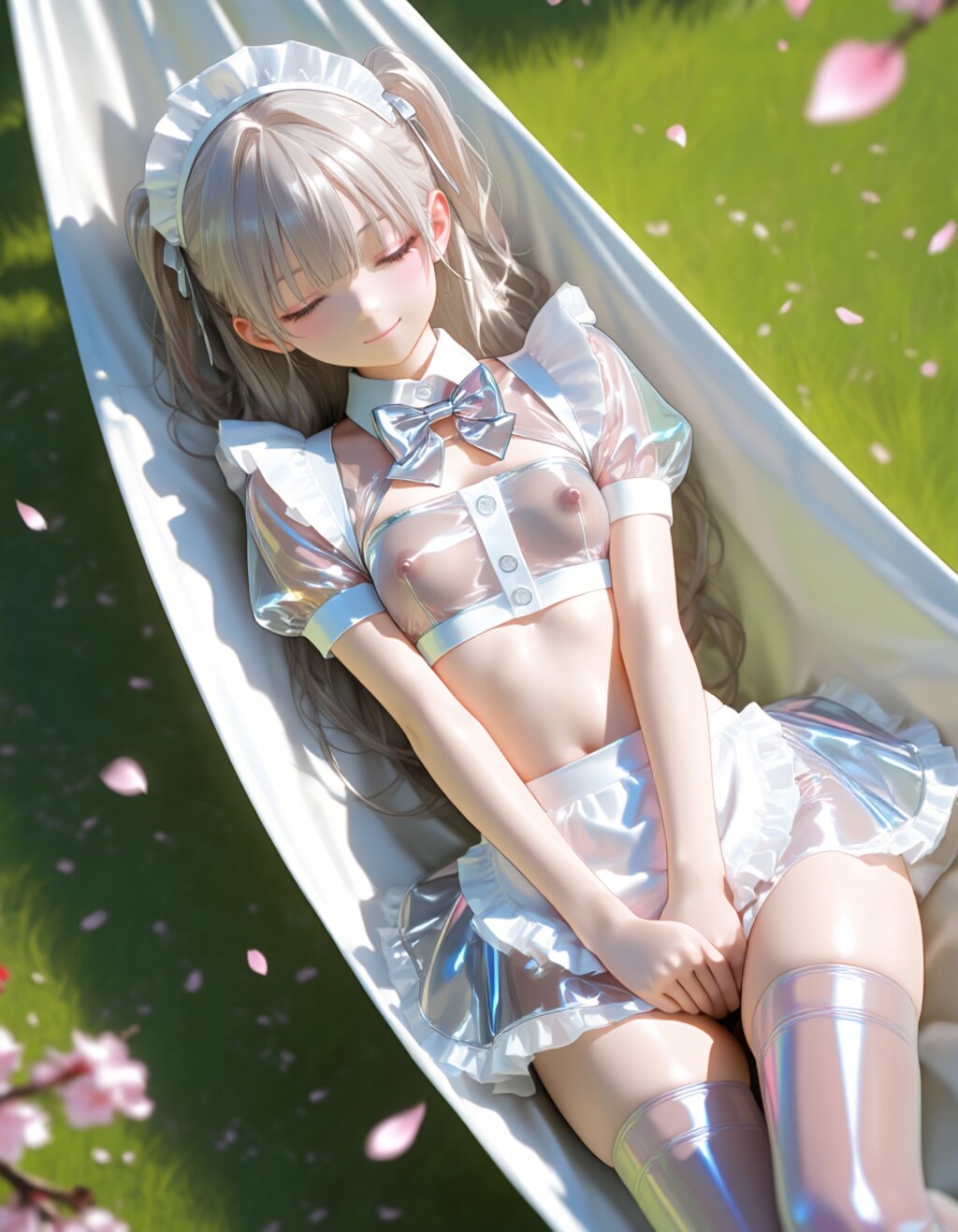 ハンモックで寝るメイドさん2