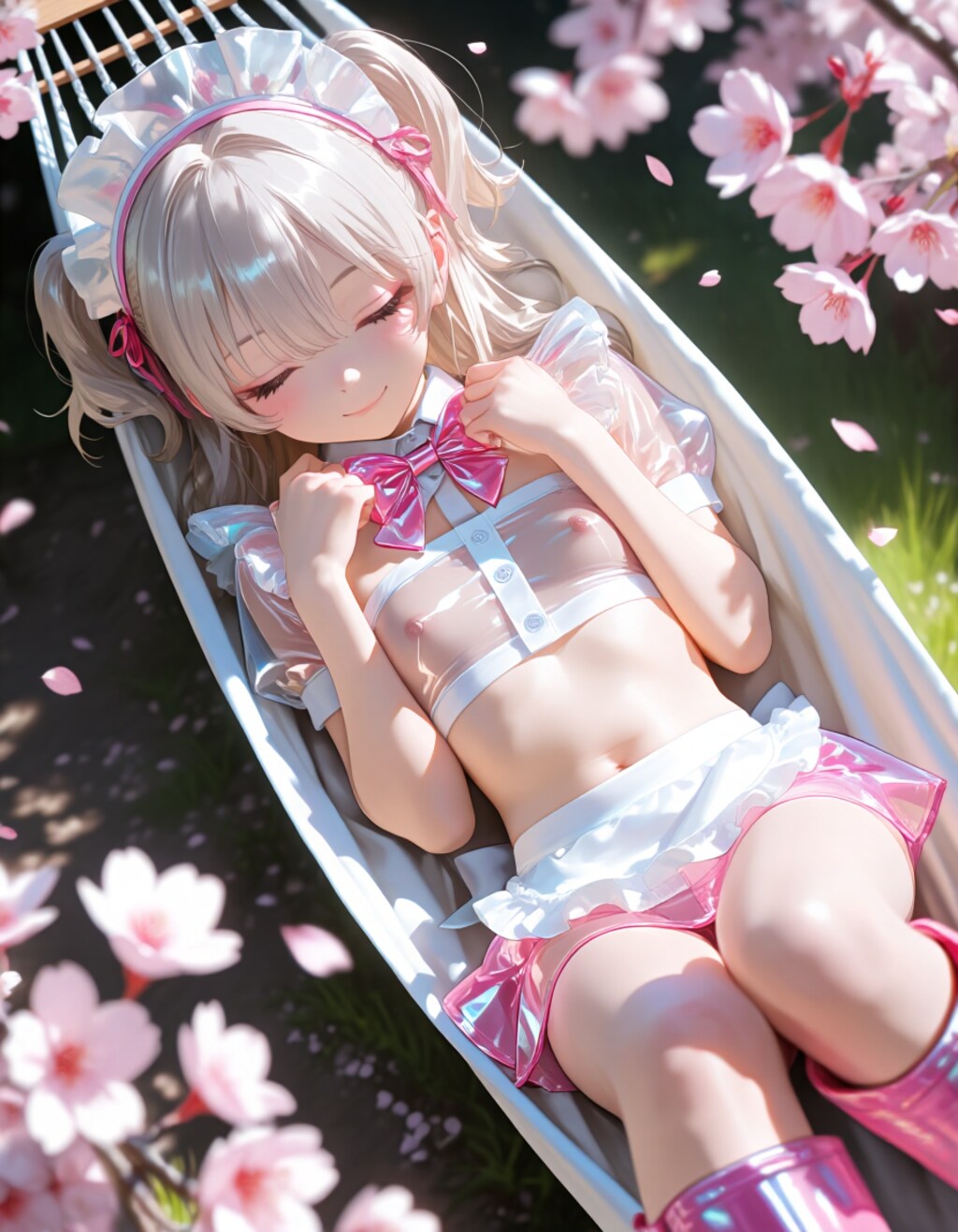 ハンモックで寝るメイドさん2
