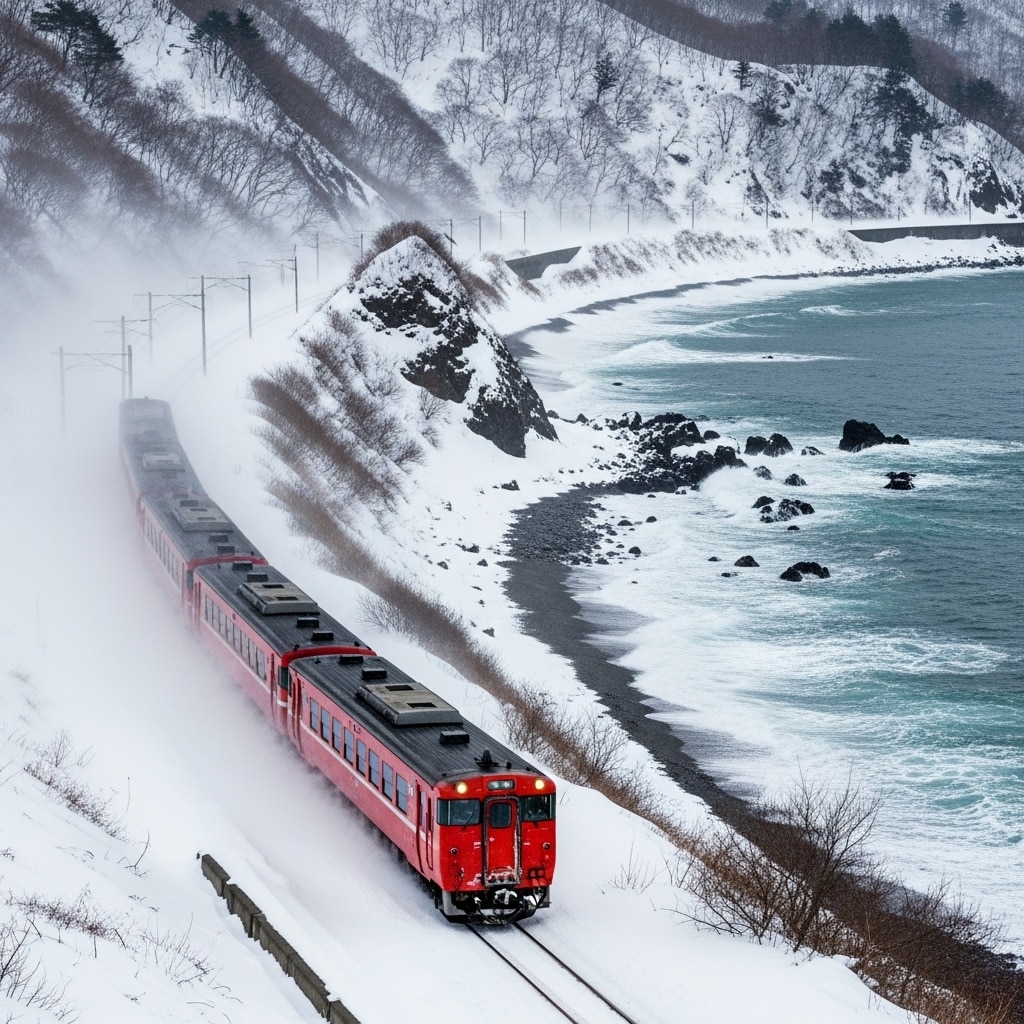 冬のオホーツク海沿岸を行く | の人気AIイラスト・グラビア