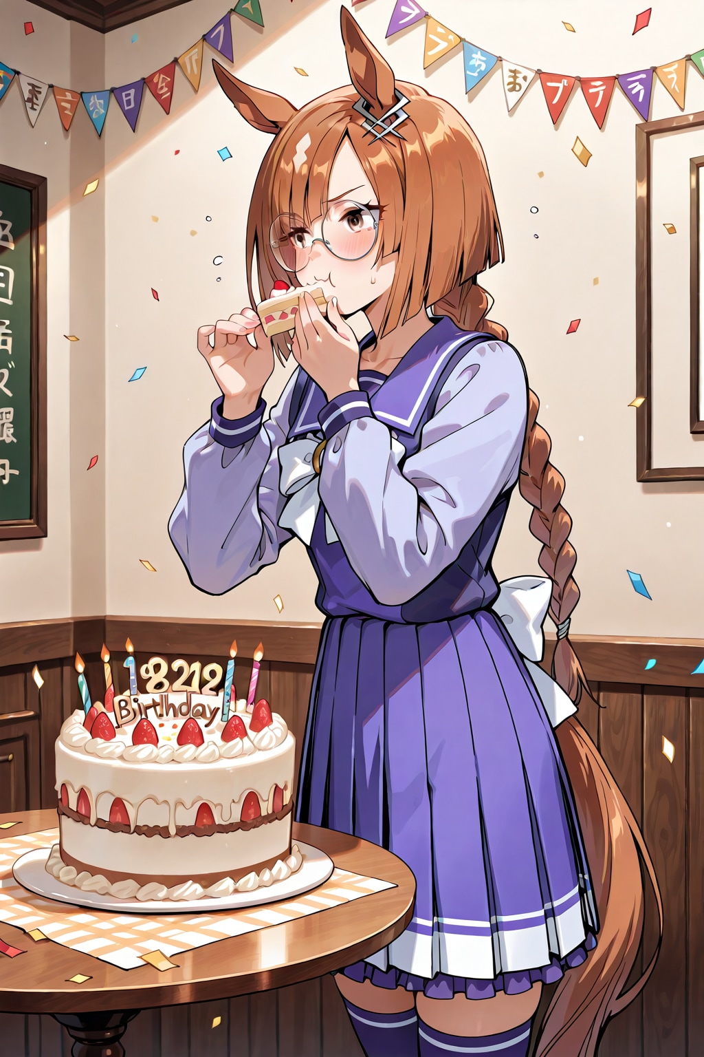 イクノさん、誕生日ケーキをつまみ食い