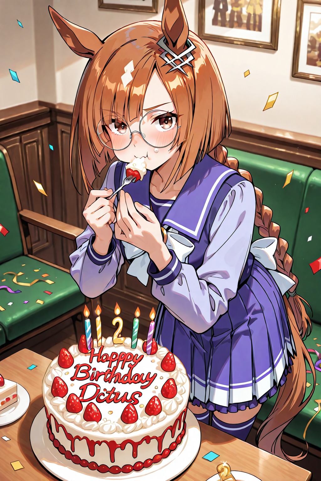 イクノさん、誕生日ケーキをつまみ食い | の人気AIイラスト・グラビア
