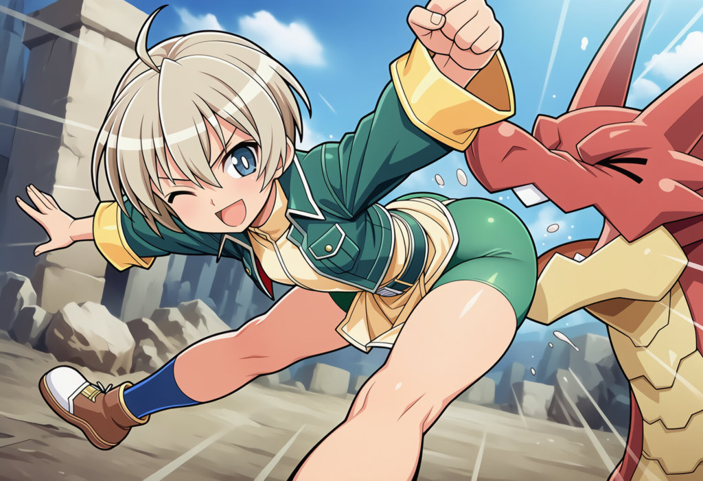 ドラゴン退治をするリカ