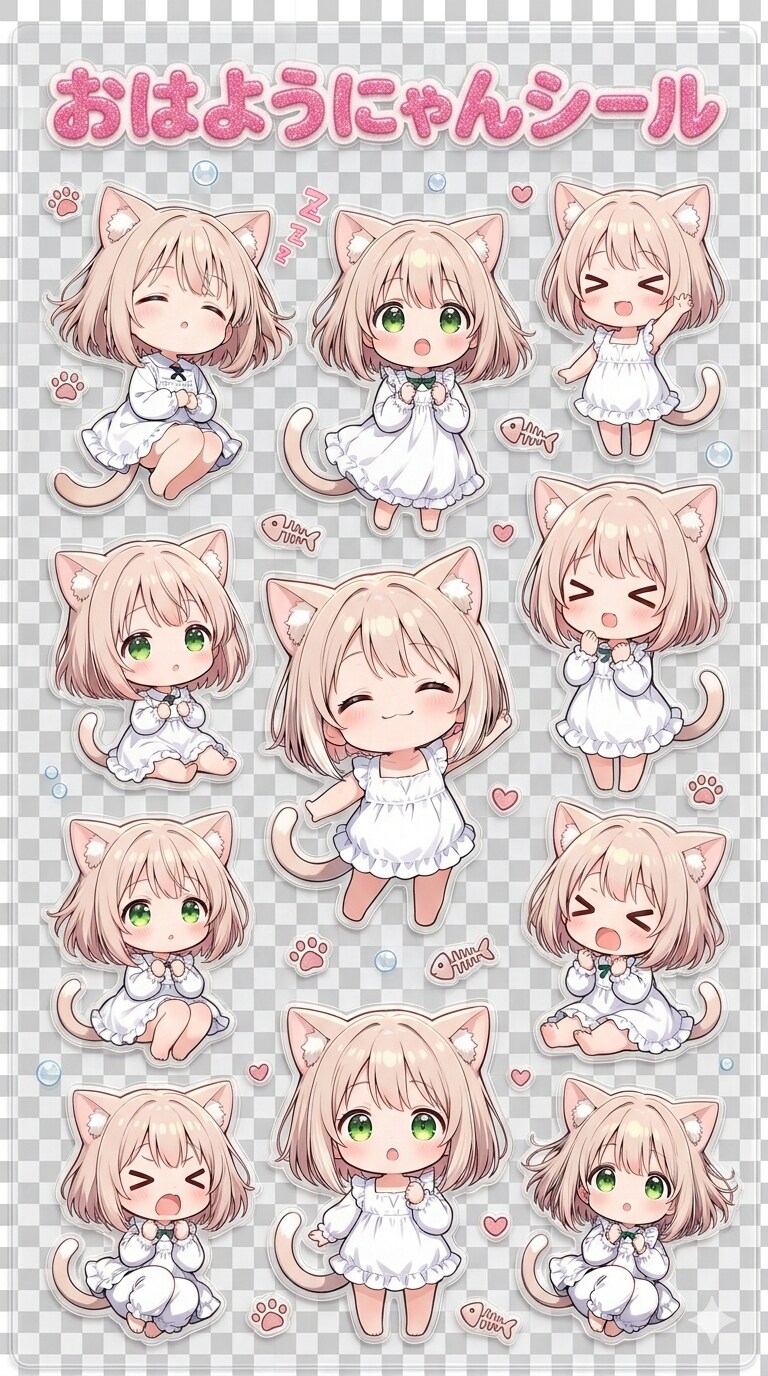 おはようにゃんシール