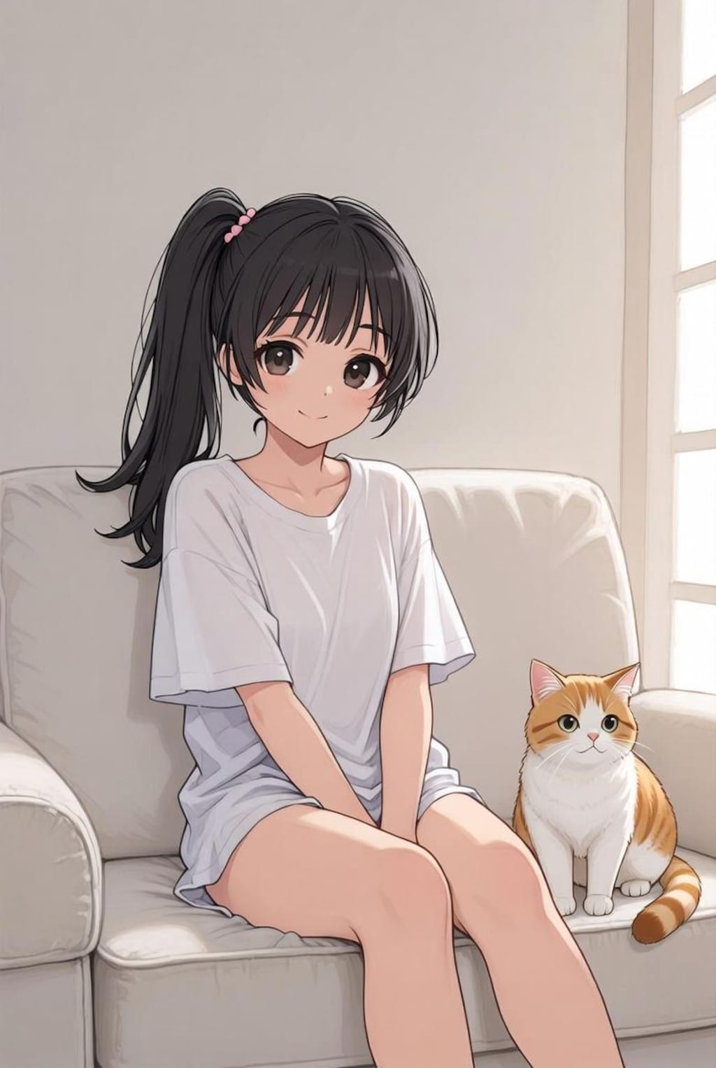Cat and girl