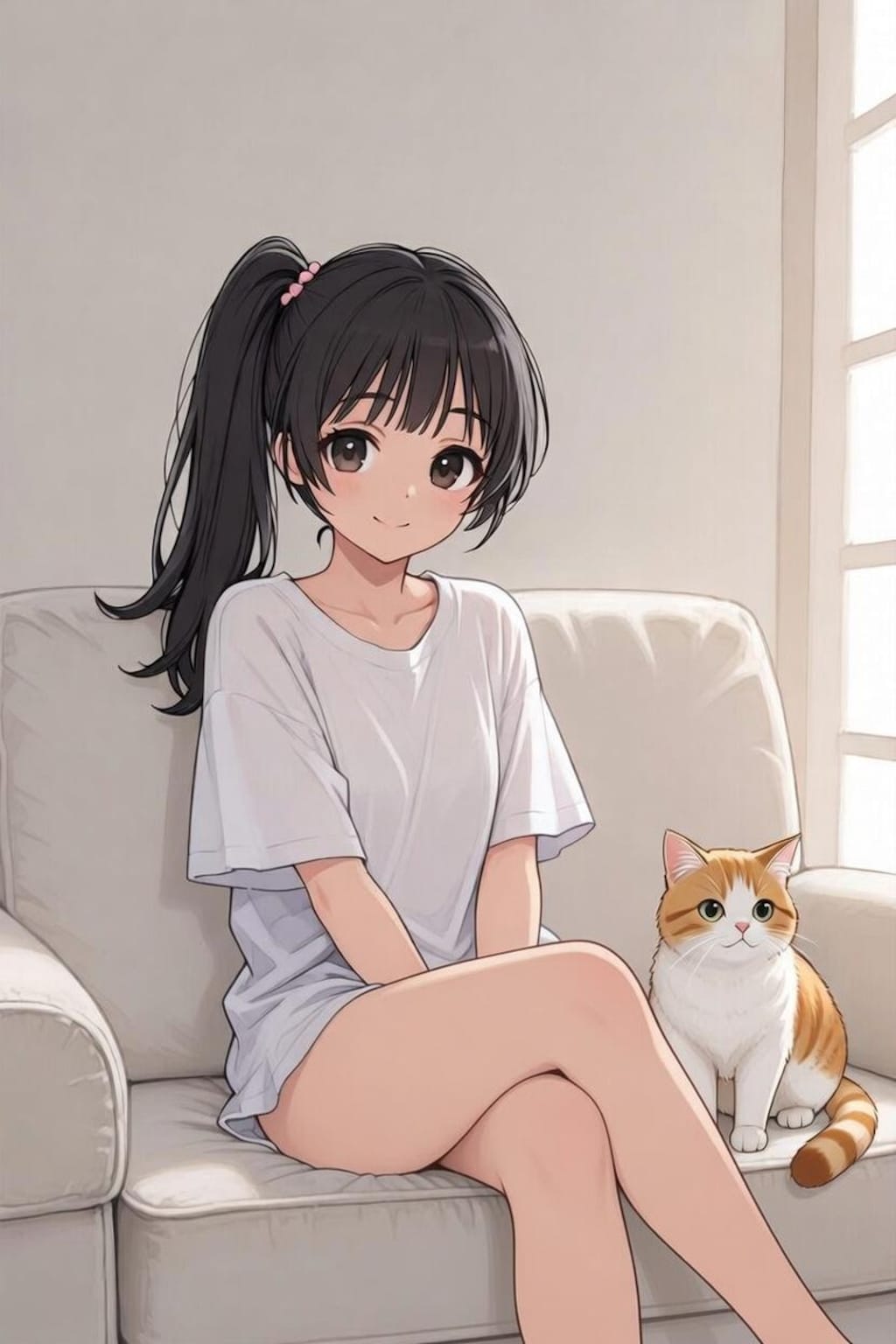 Cat and girl