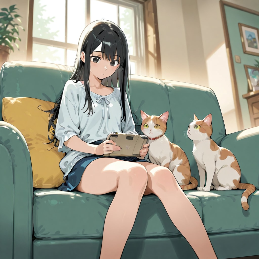 Cat and girl