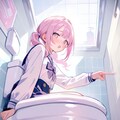 トイレのピンク髪ちゃん 3枚目