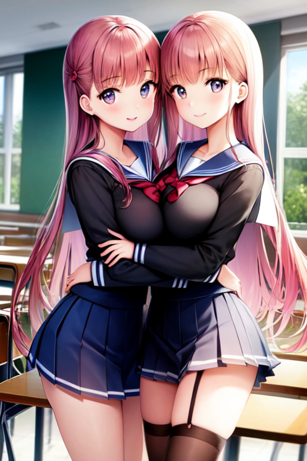 双子のセーラー女子高生