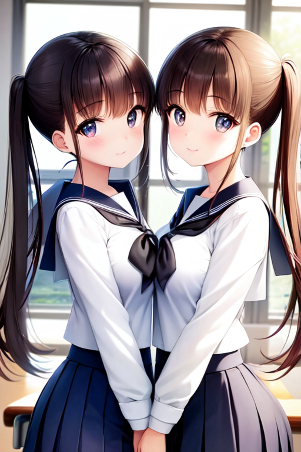 双子のセーラー女子高生
