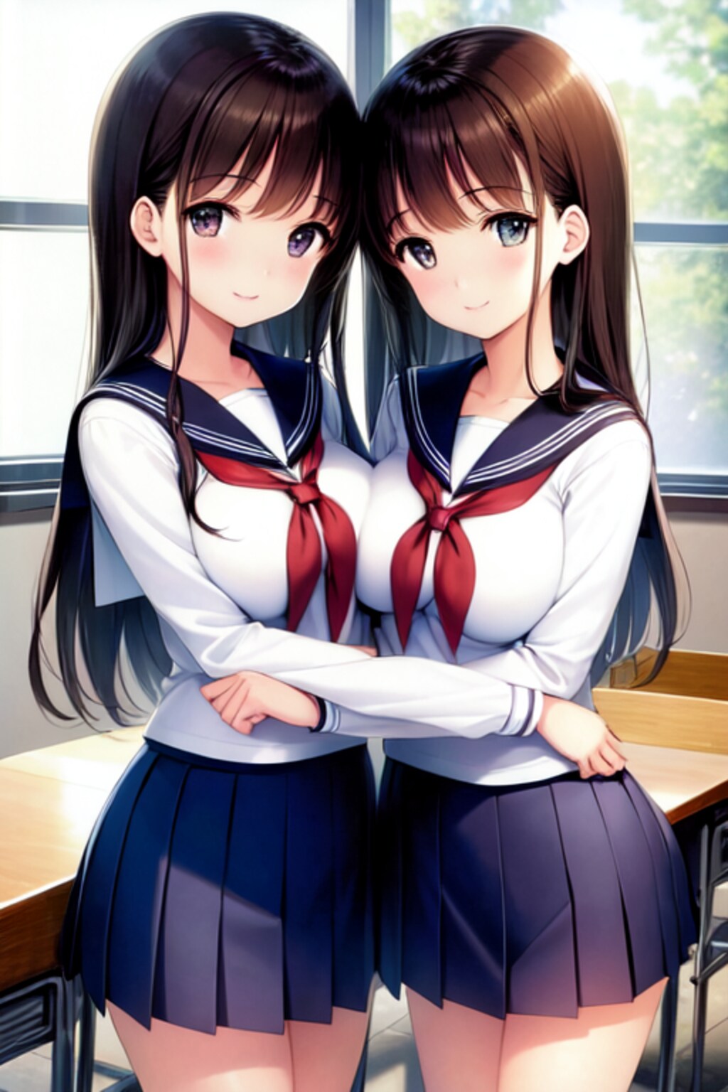 双子のセーラー女子高生