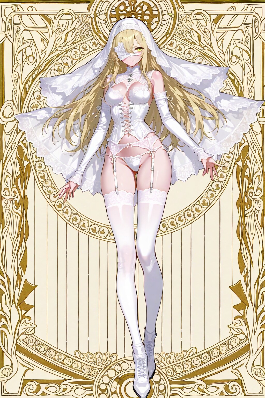 美しき隻眼のシスター　－ランジェリー姿 by #LOUGE Ver. －