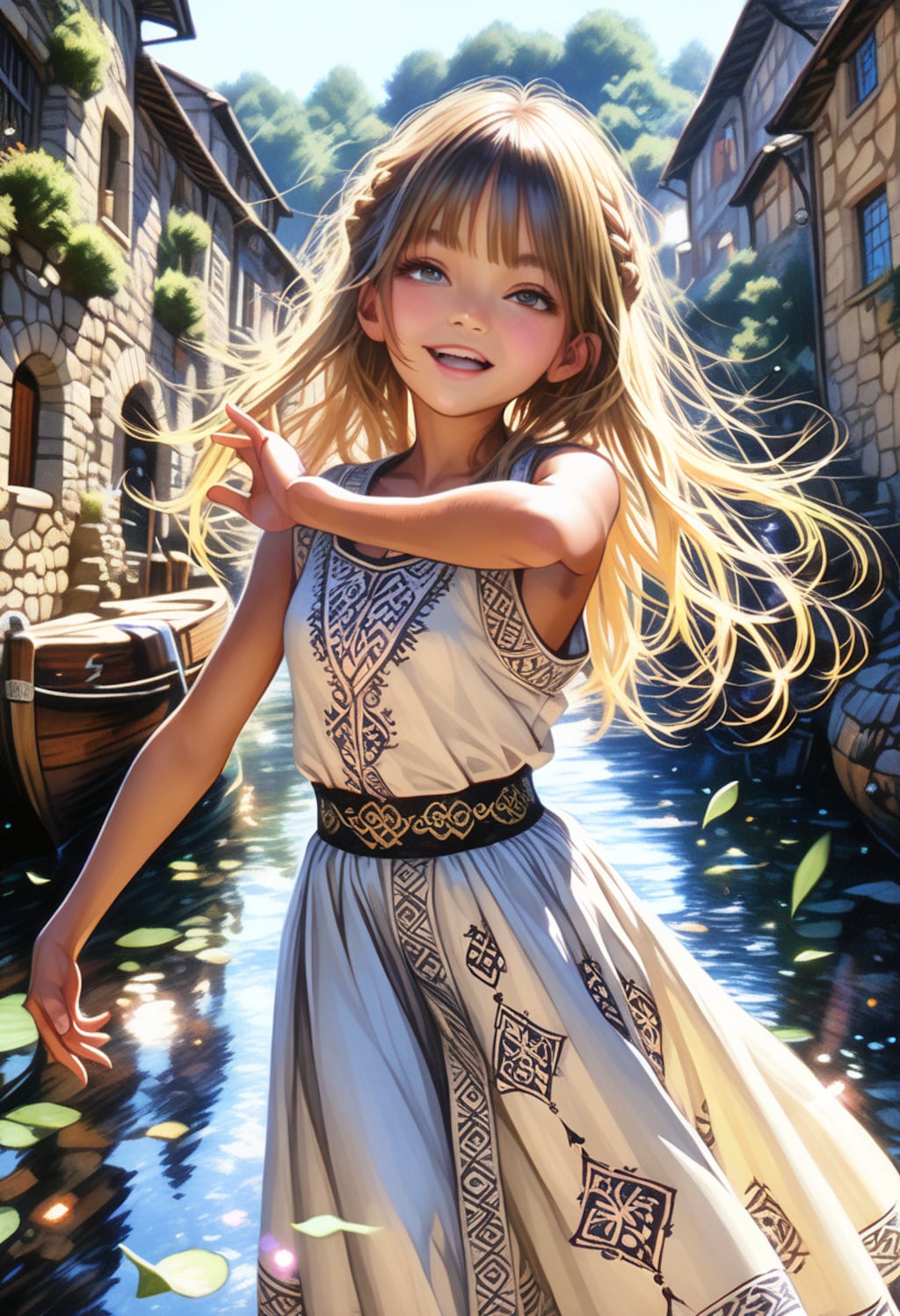 欧州下町の少女たち