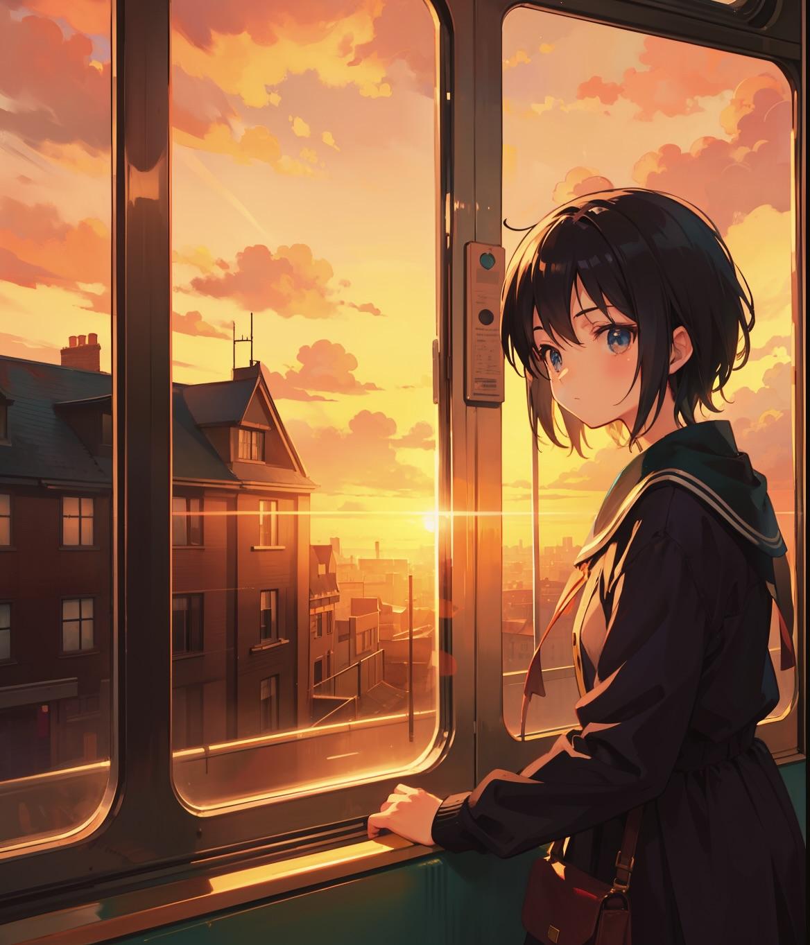 まもなく終点　黄昏町　Re | の人気AIイラスト・グラビア