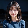 青セーターLoraでポロリ 3枚目