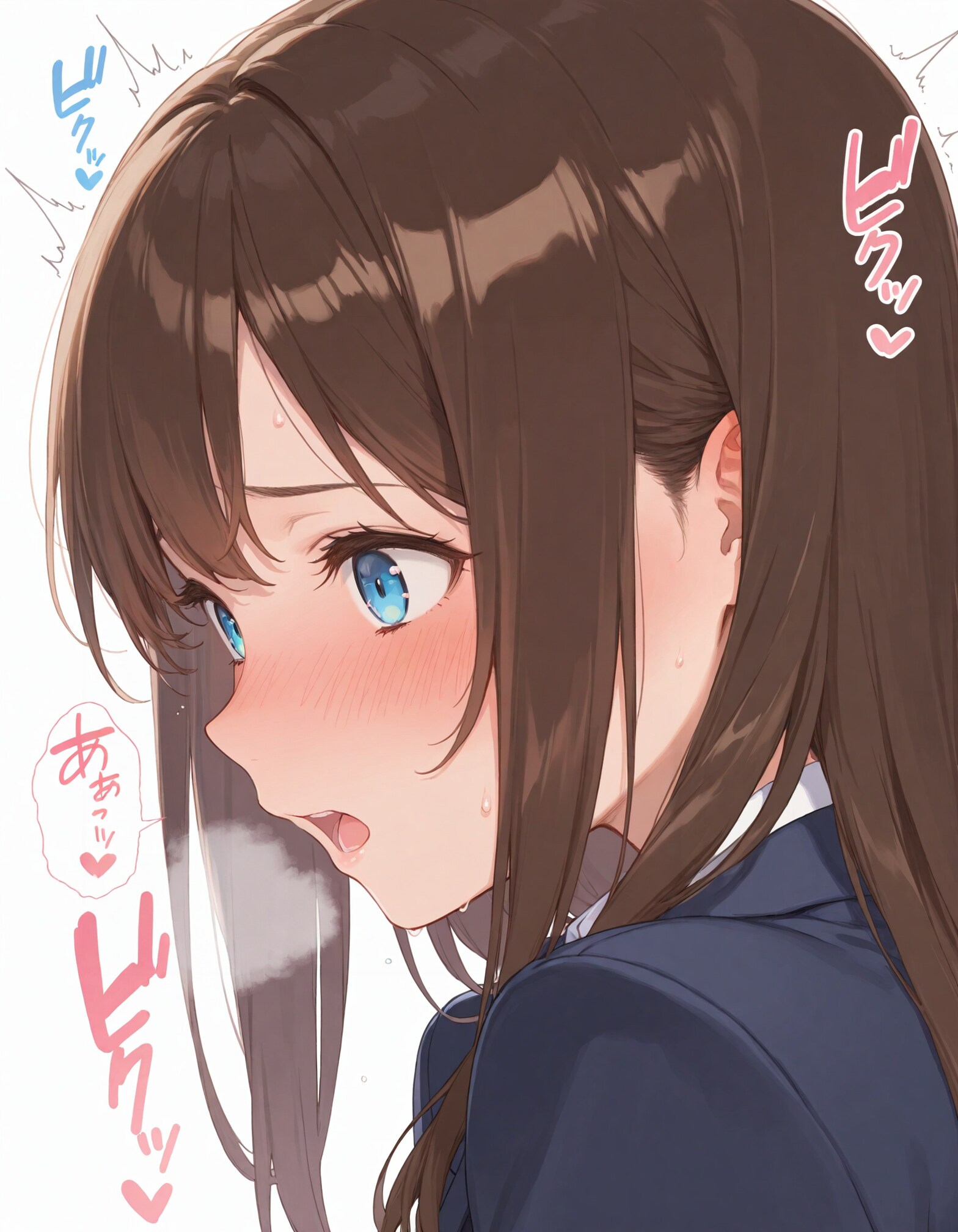顔を赤らめる少女