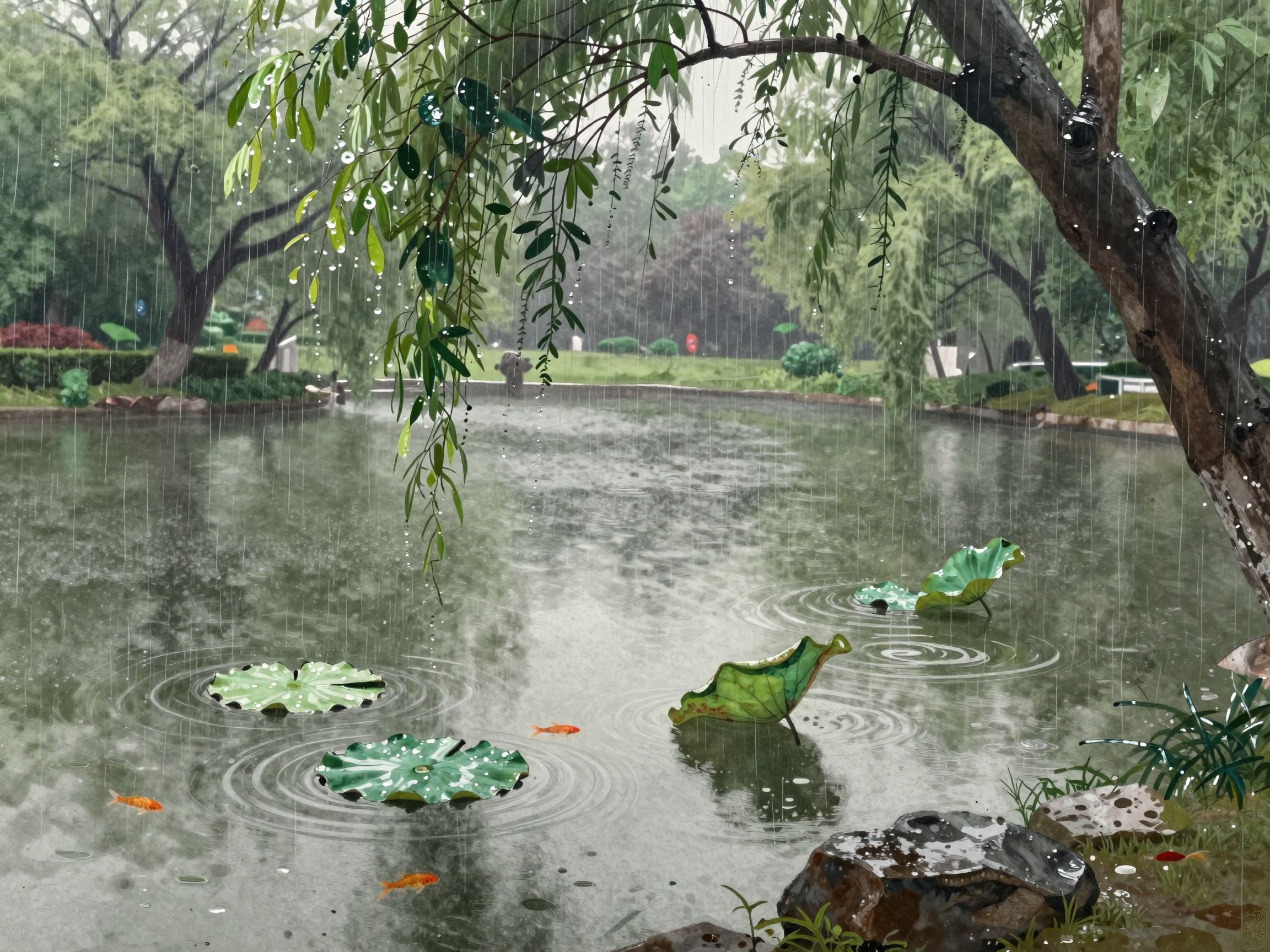 雨の公園