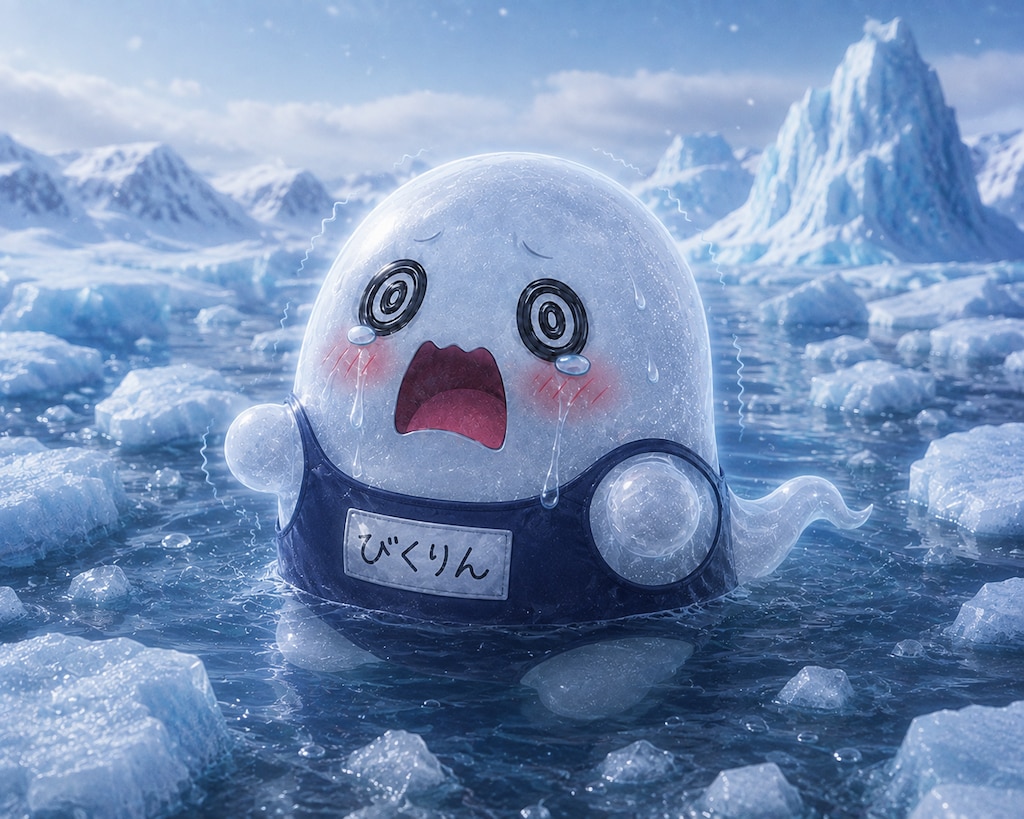 寒中水泳するお化け