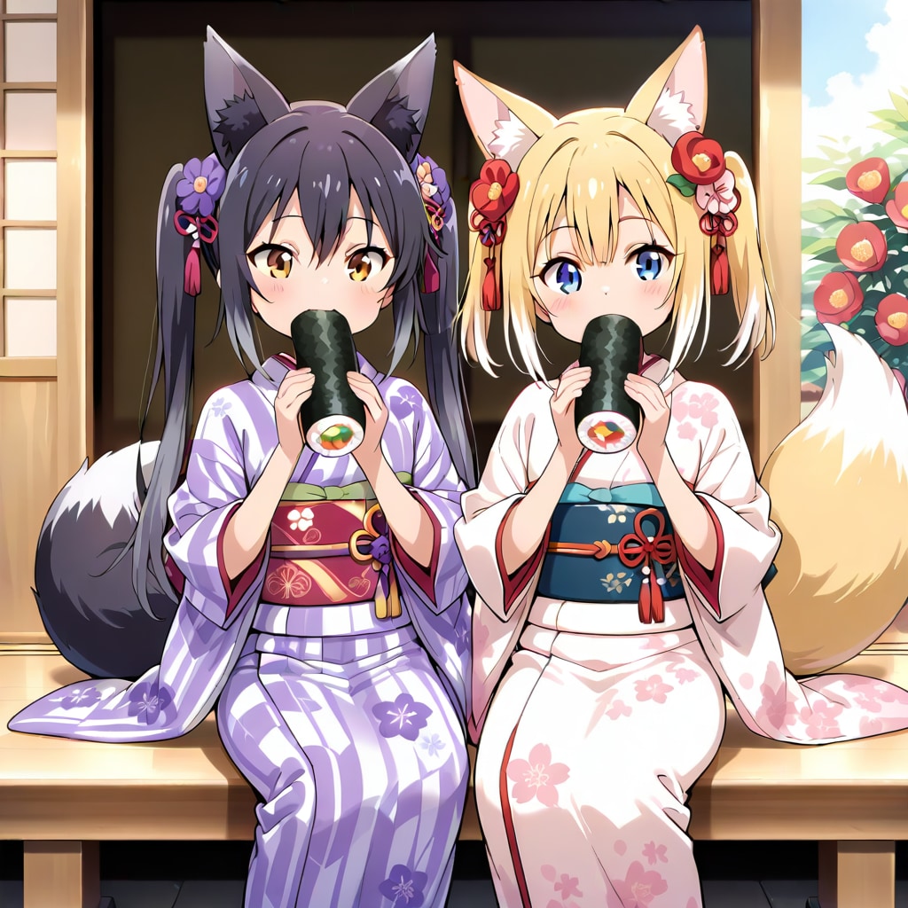恵方巻むぐむぐ