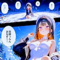 HALOさんで黒髪ロング冬ファッション漫画風 7枚目
