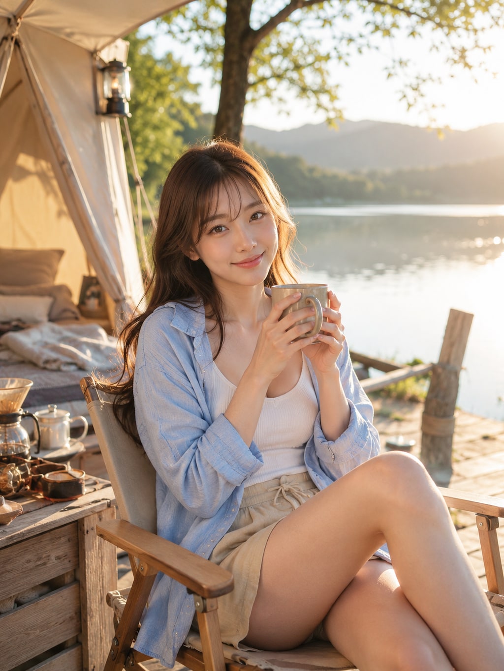 湖畔の朝