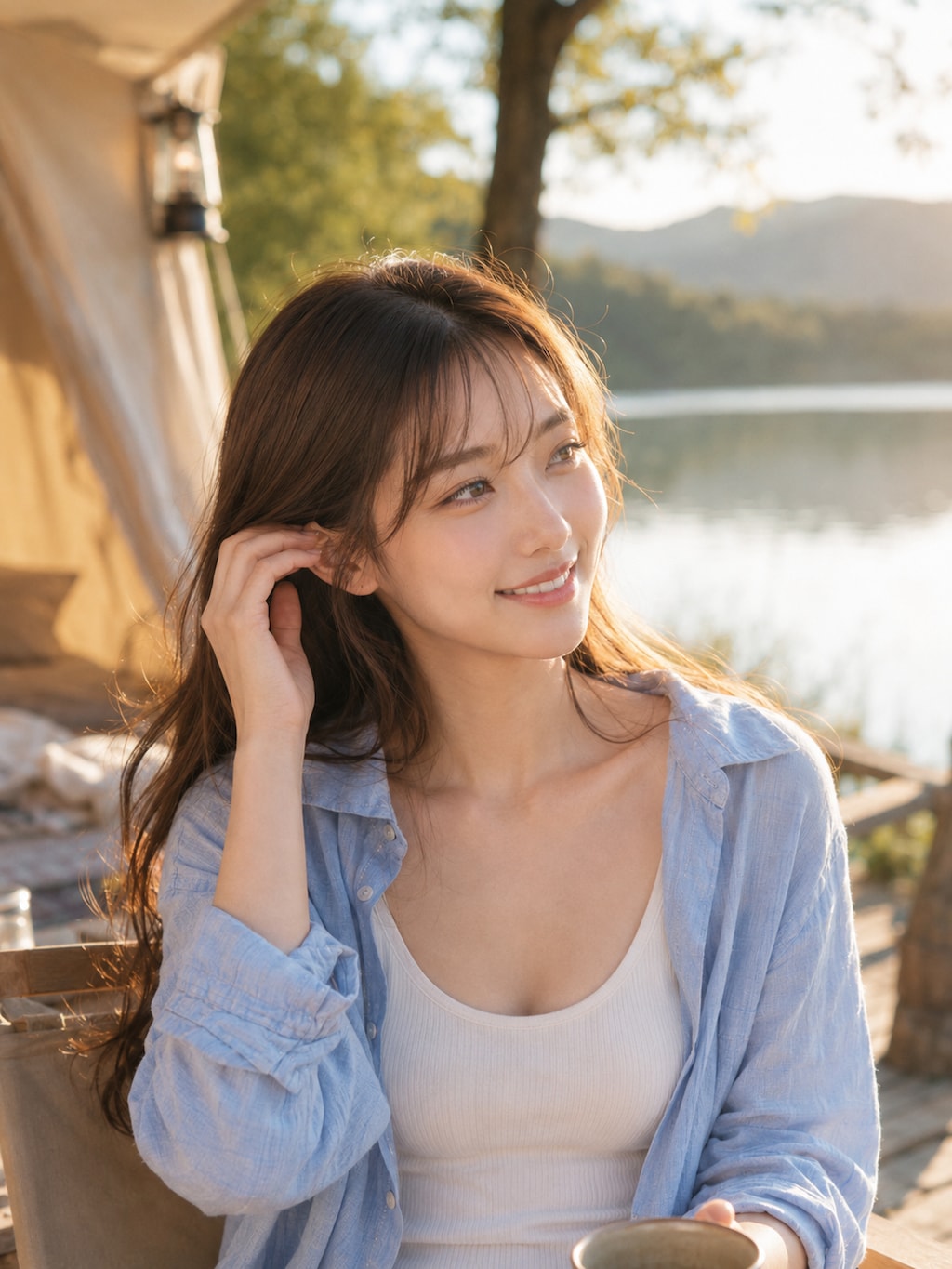 湖畔の朝