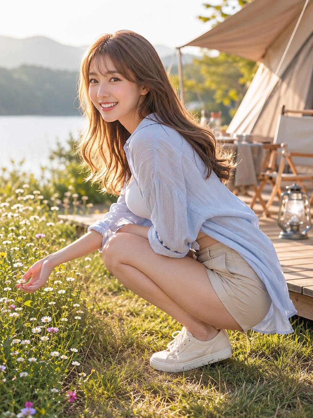 湖畔の朝