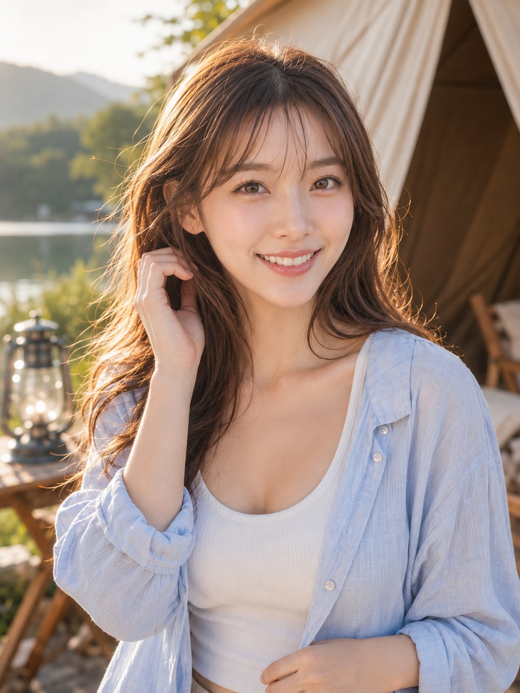 湖畔の朝