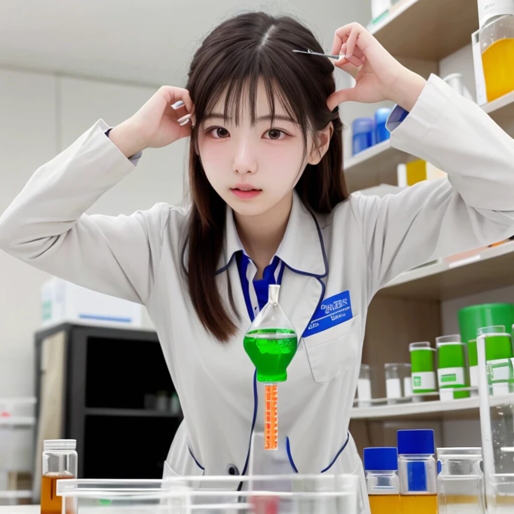 黒髪ロングで白衣の美女１９０