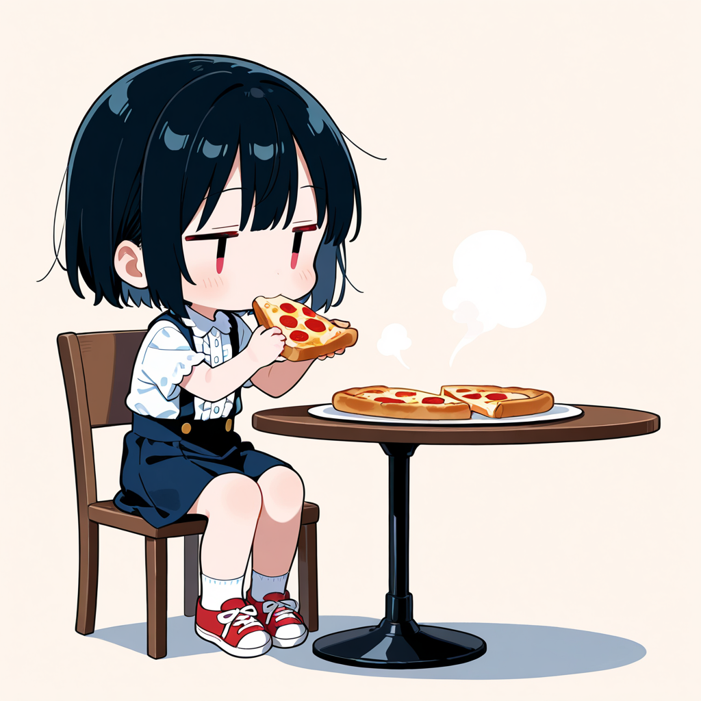 ピザトーストを食べる