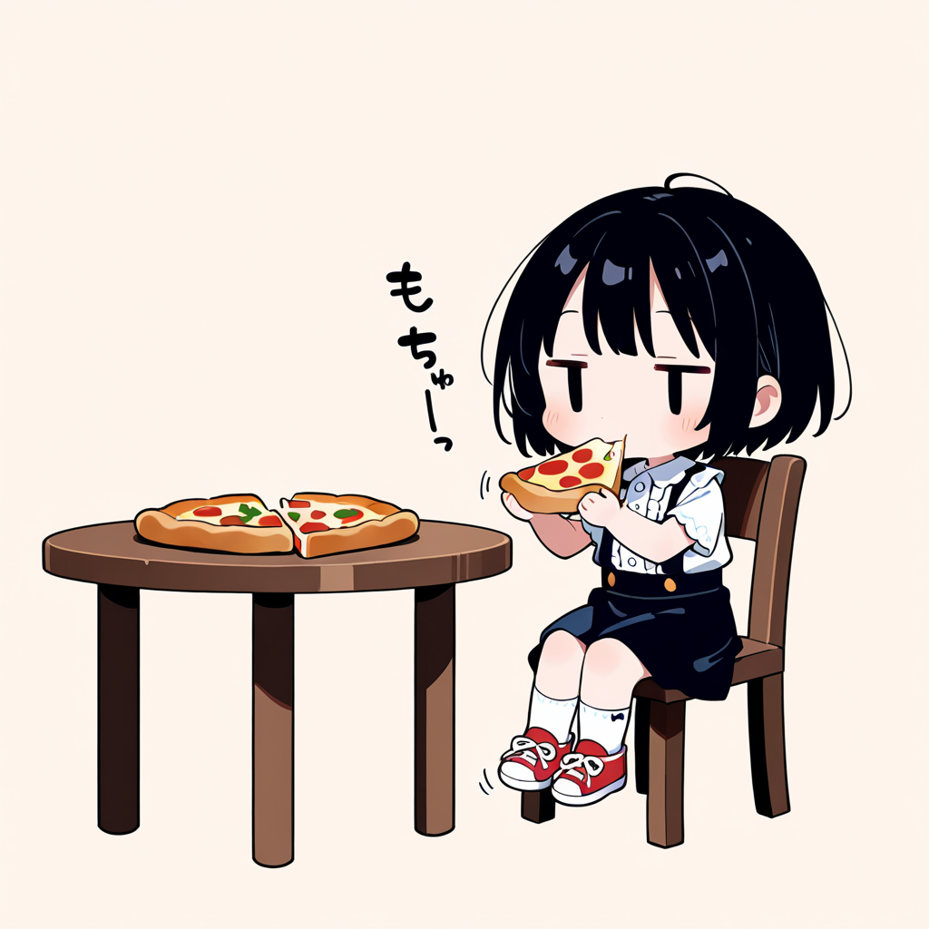 ピザトーストを食べる