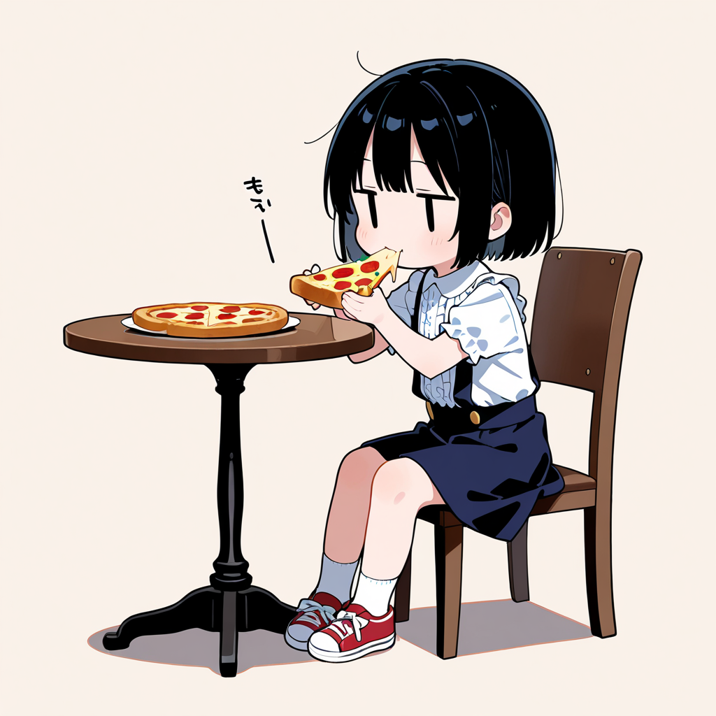 ピザトーストを食べる