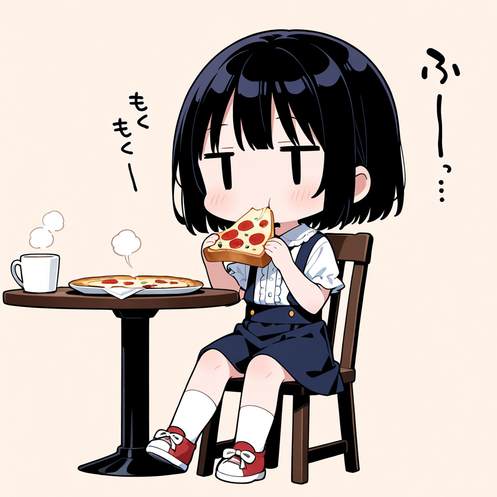 ピザトーストを食べる