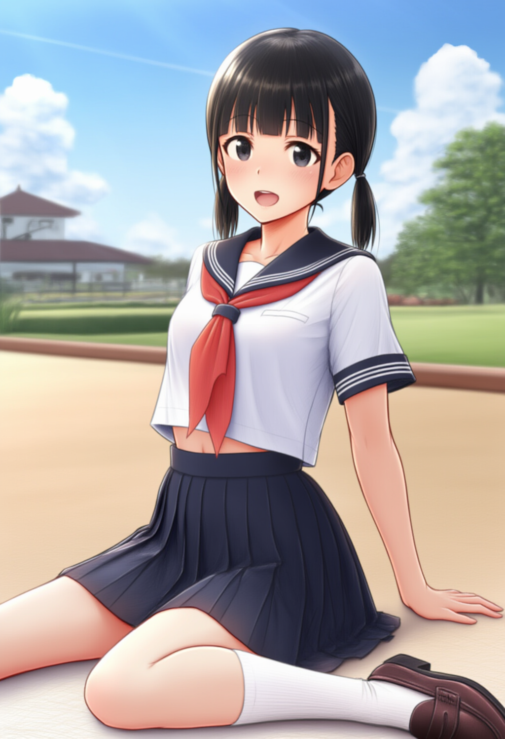 セーラー服 赤スカーフ