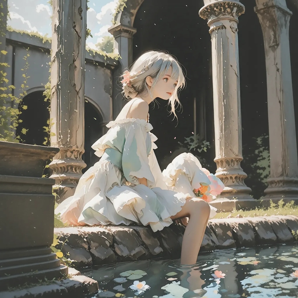 水辺にて
