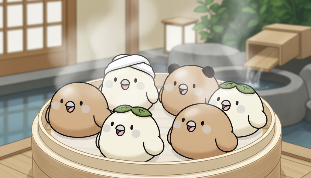 インコの温泉まんじゅう