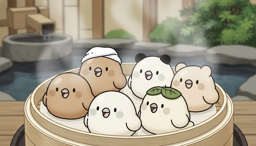 インコの温泉まんじゅう