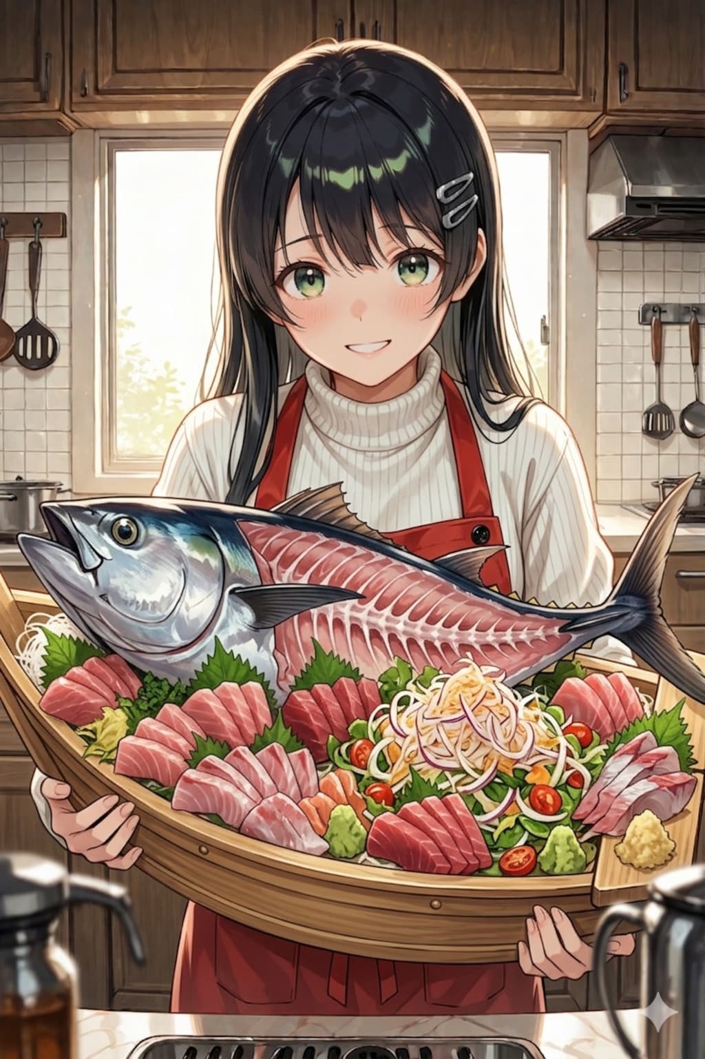 玉ねぎを切っている後輩