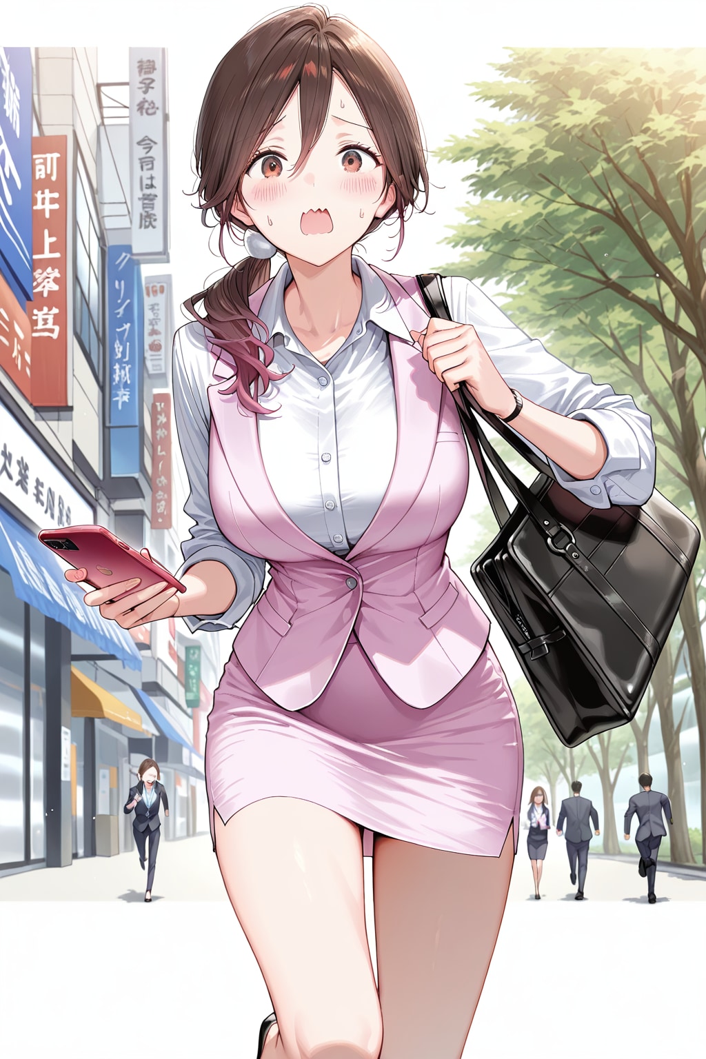 急ぐOL　遅れちゃう！　＋おまけ画像（没）