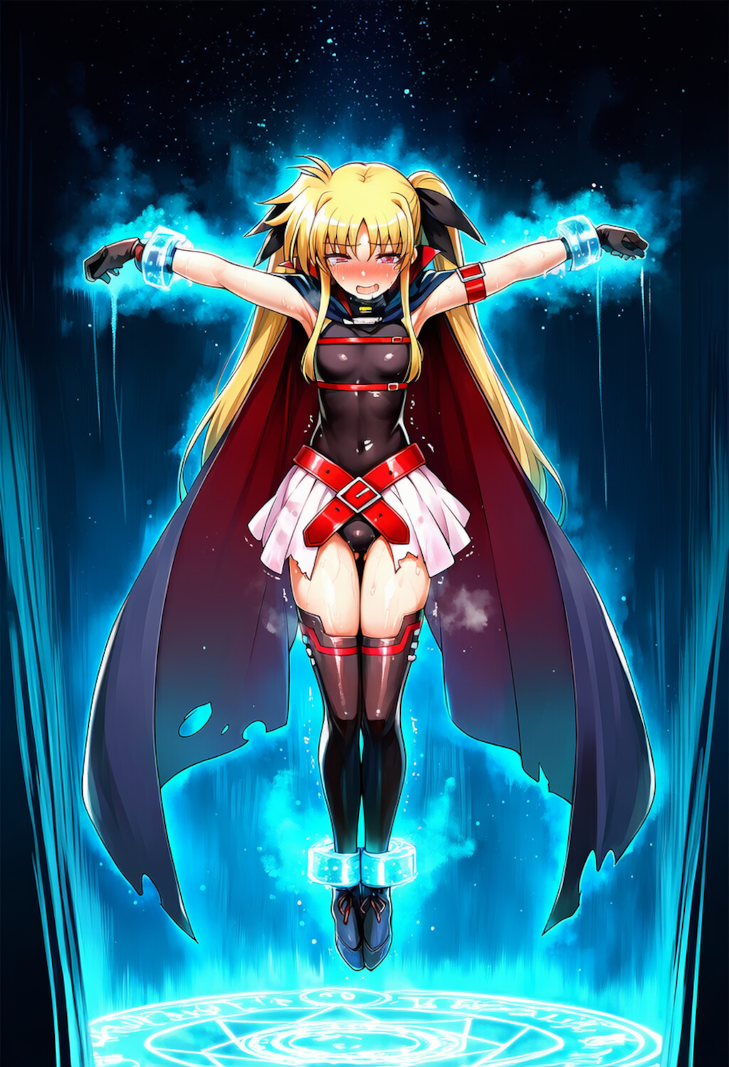 拘束魔法で磔にされた高町○のはと○ェイト・テスタロッサ