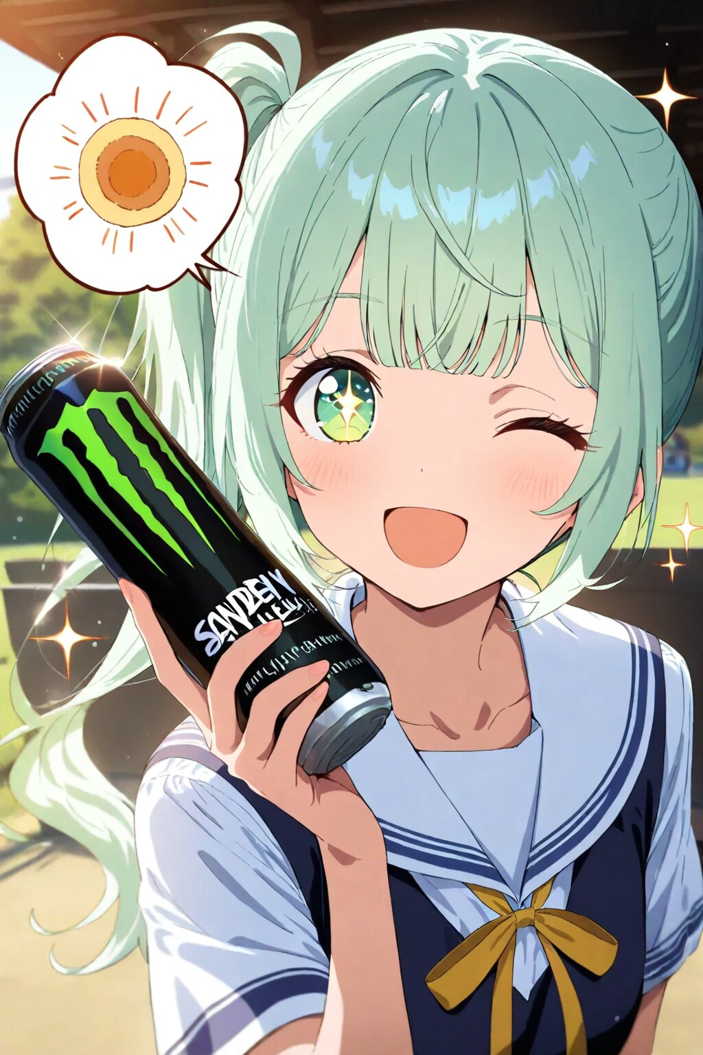 エナドリを、キメどり