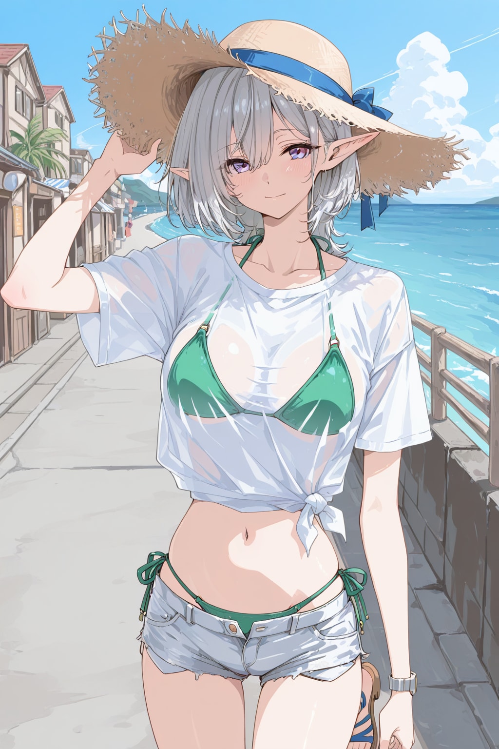 海辺のエルフ、夏コーデ