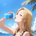 お姉さんの水分補給 2枚目