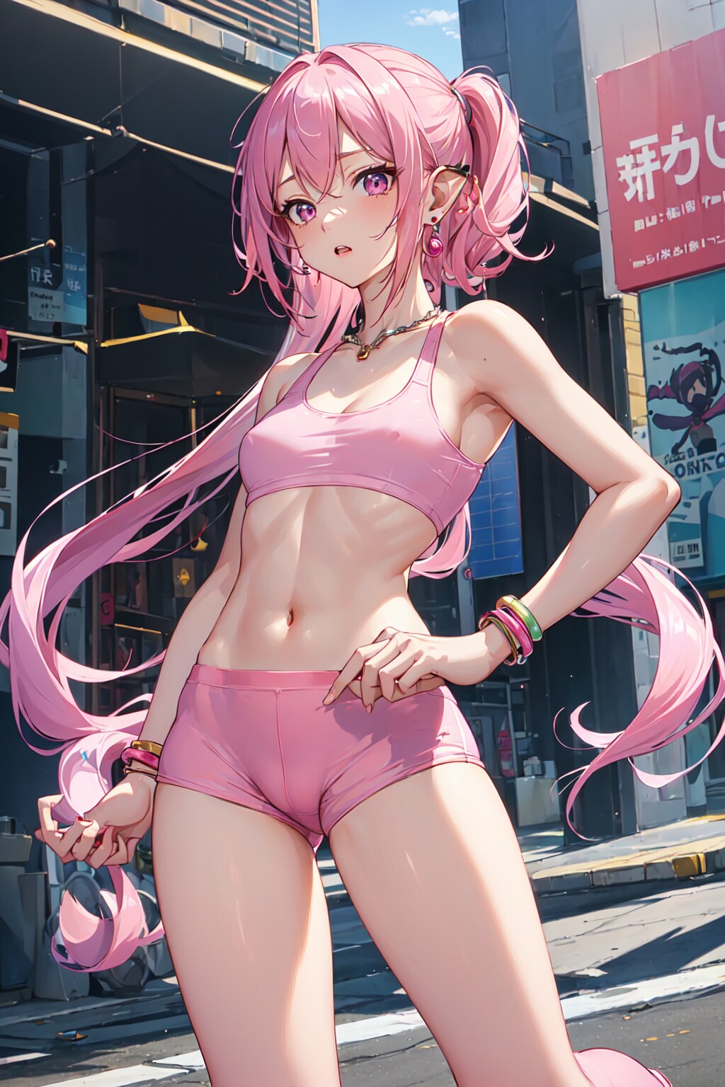 ピンク色の少女